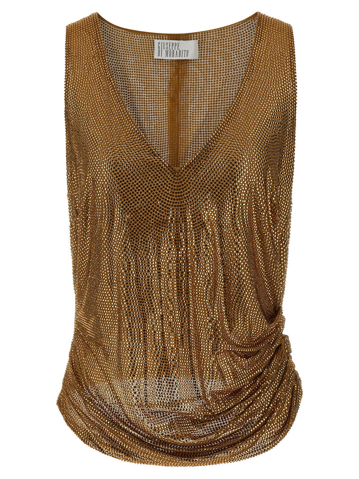 Giuseppe Di Morabito Mesh And Feather Top Top - Oro | 171607a891d8ccb9b46d287b26b4ccfe0ab51e76