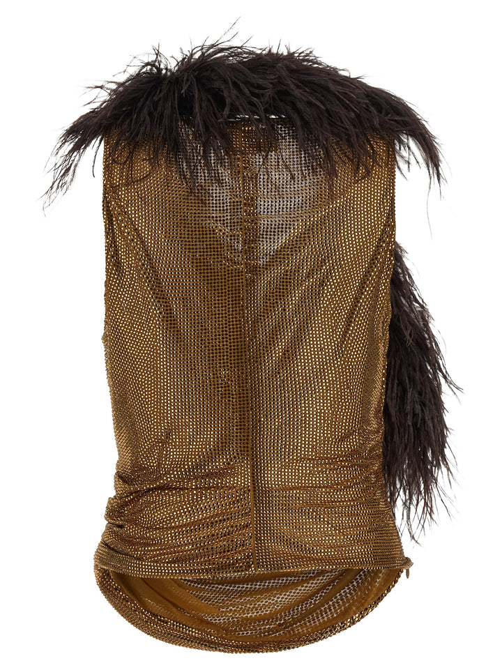 Giuseppe Di Morabito Mesh And Feather Top Top - Oro | 5955415b045d201b89ec80bfe668eaa7b54aebd7