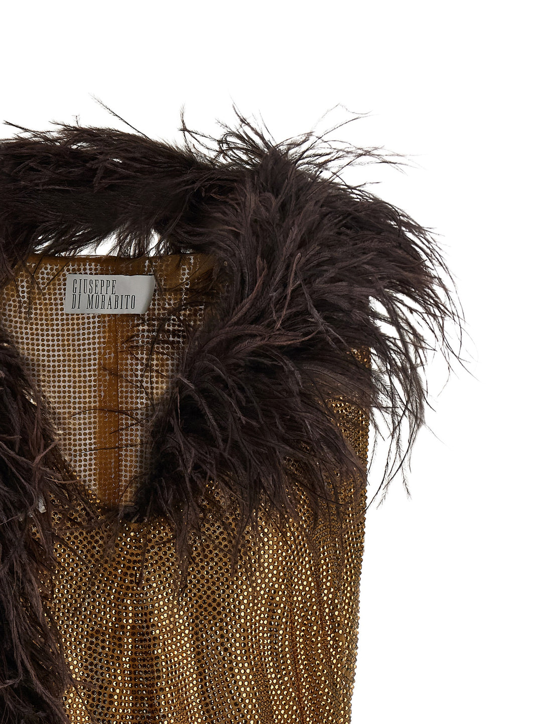 Giuseppe Di Morabito Mesh And Feather Top Top - Oro | 8693c5d71d0bfb07ca264d812fba64925f5761b4