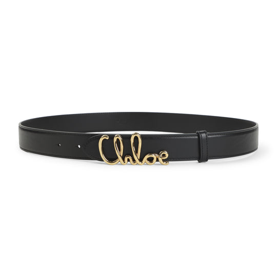Black Calf Leather Belt