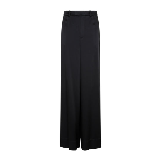 Black Acetate Loose Fit Pants