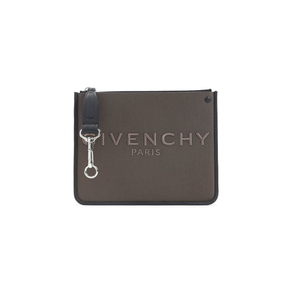 Taupe Canvas Zipped Pouch