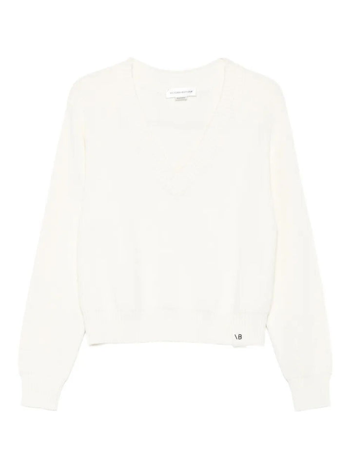 Victoria Beckham V neck - Bianco | a06a978363d248406a1892ea69506635aab1a7a0