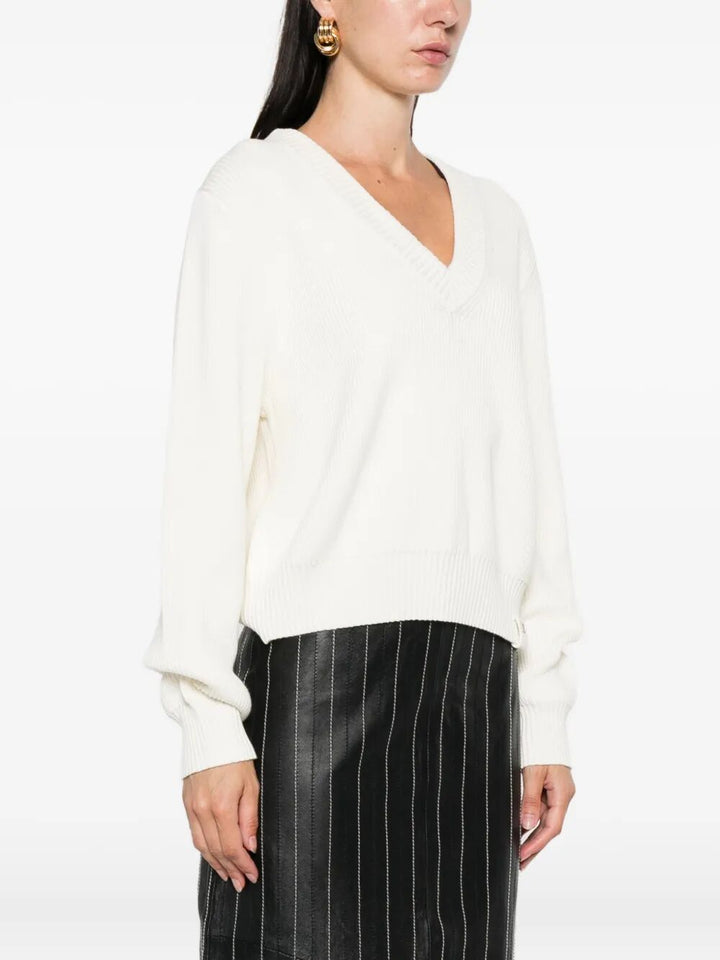 Victoria Beckham V neck - Bianco | 3b00b8266f7a197611e8b1ef3a2134eea6edbb5d