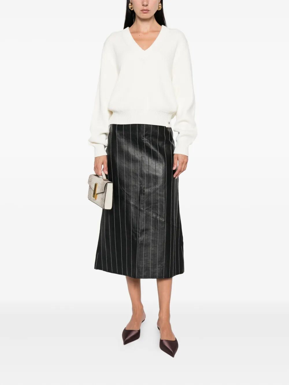 Victoria Beckham V neck - Bianco | fe51a342f8c29df33f55bdd860d28d5e9a8c3f9d