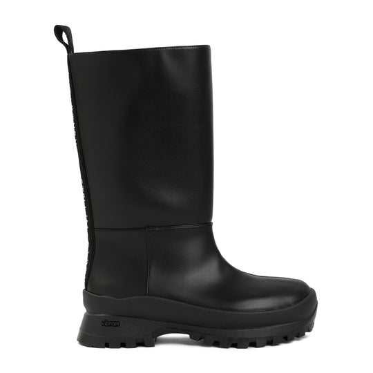 Black Alter-Leather Trace Tubo Boots