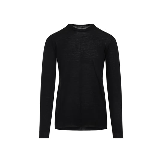 Black Virgin Wool Biker Level Sweater