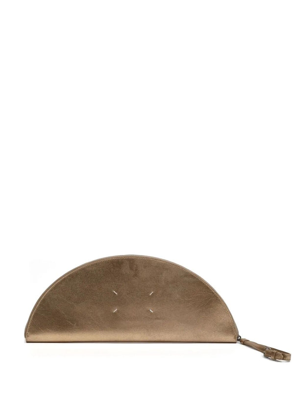 Pochette A Mezzaluna Grande In Pelle Metallizzata
