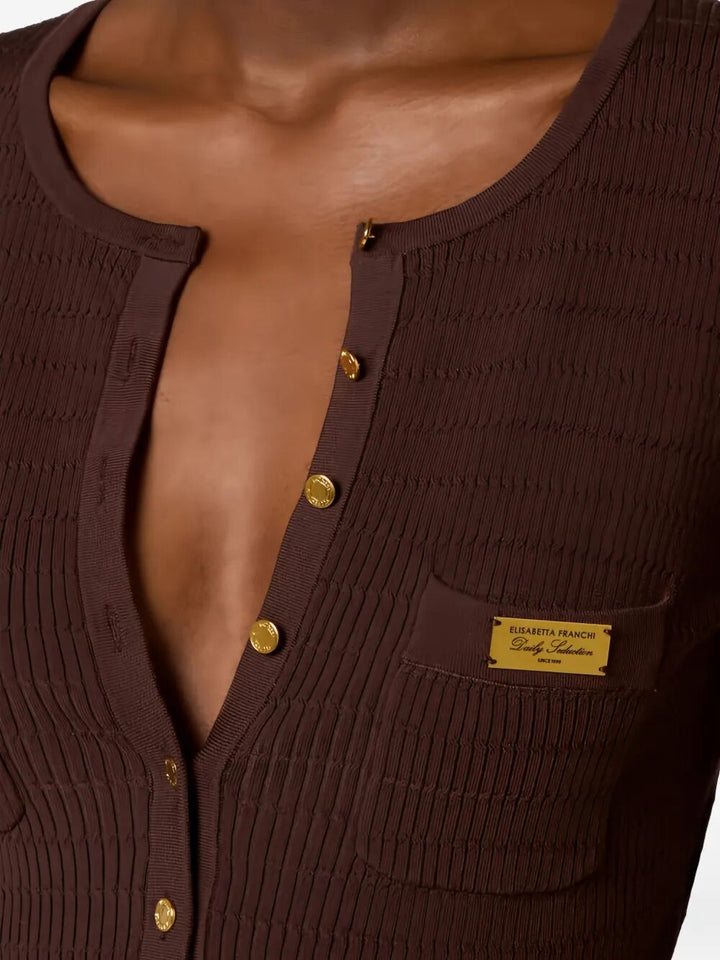 Elisabetta Franchi Cardigan - Marrone | fd92188a0a91f18f9461bdfce9dbf88aa5ed6127