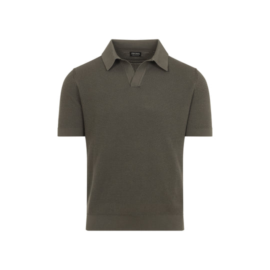 Dark Beige Cotton Polo
