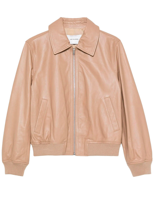 Giacca In Pelle Con Zip