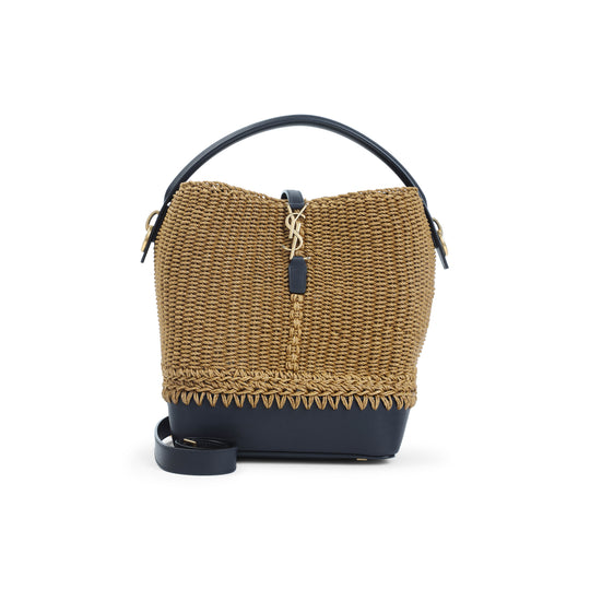Black Le 37 Raffia Shoulder Bag