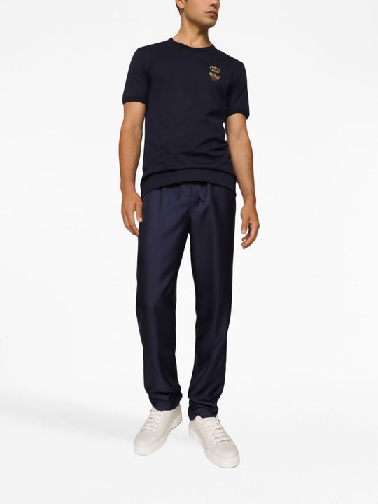 Pink Silk Logoed Pants