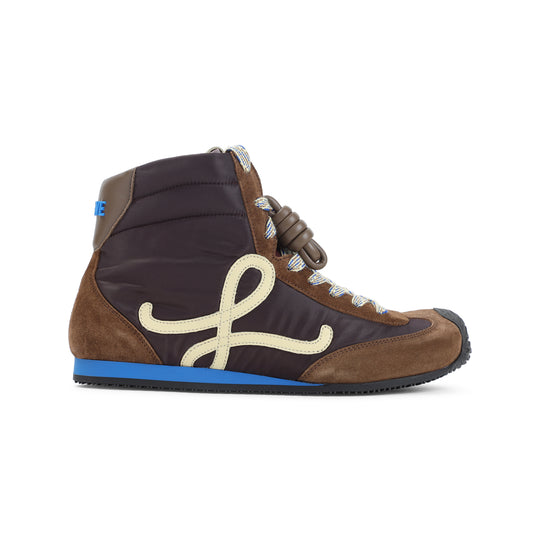 Brown And Blue Ballet Runner 2.0 High Top Polyamide Sneakers