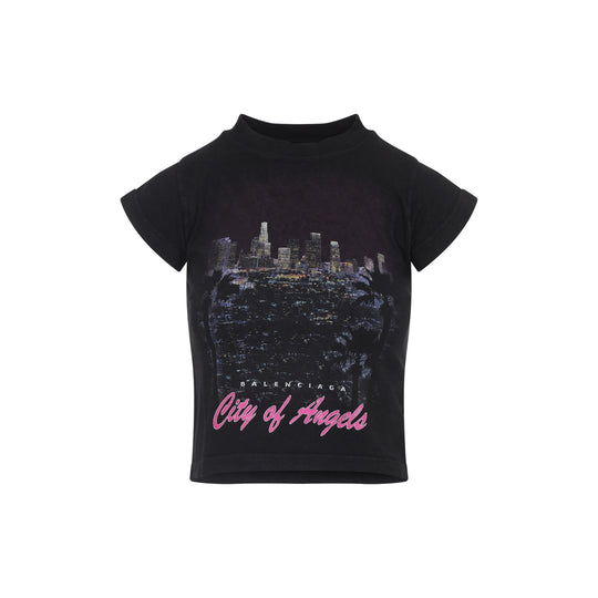 Black City Of Angels Cotton T-Shirt