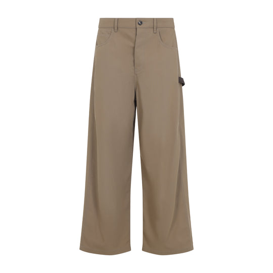 Beige Carpenter Cotton Pants