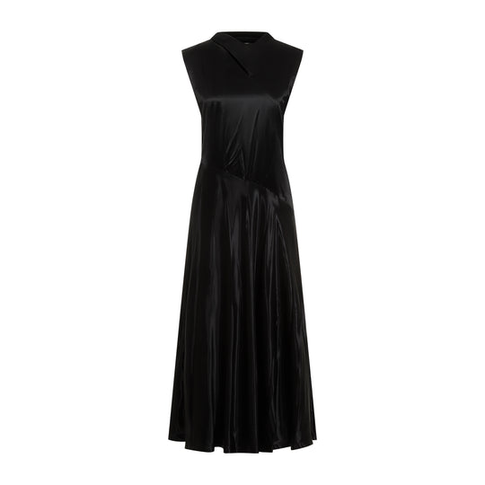 Black Cupro Long Dress