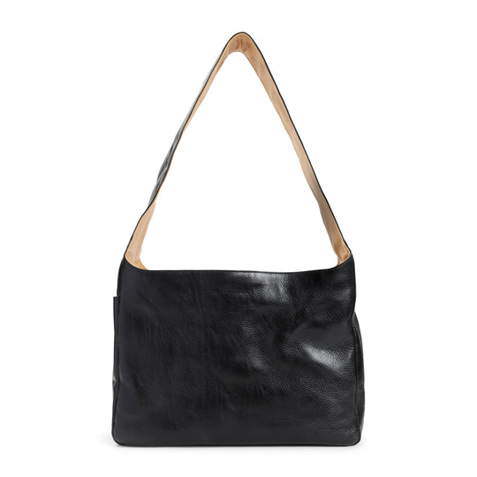 Deep Black Cow Leather Grande Brick Bag