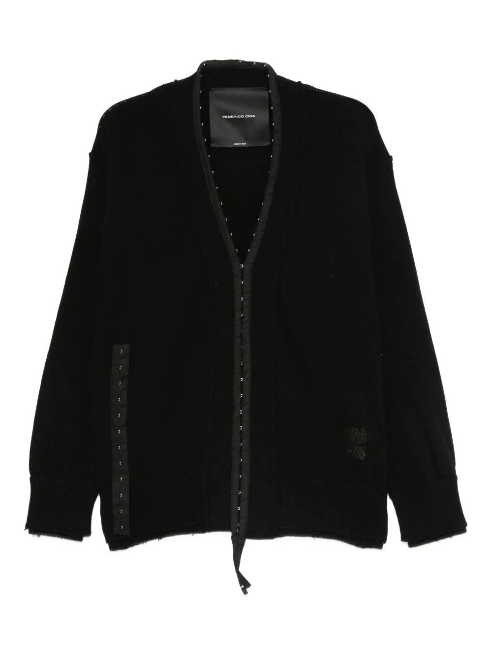 Federico Cina Cardigan - Nero | dcaf3a439efc1eae2b3ee4965dd65eb2d579031b