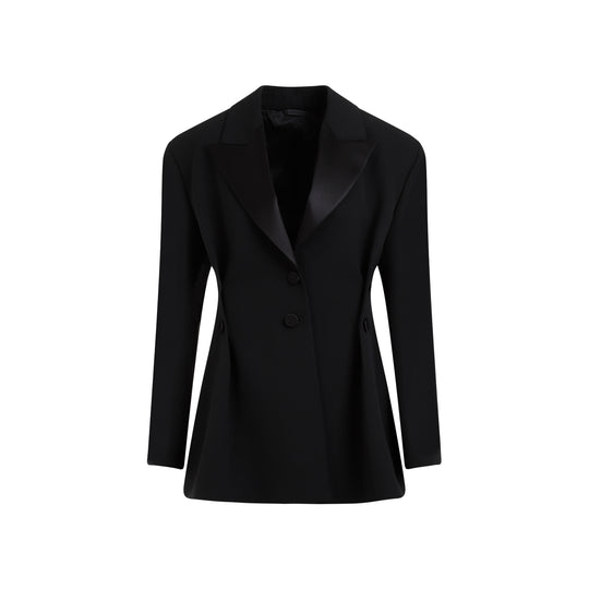 Black Buttoned Virgin Wool Jacket