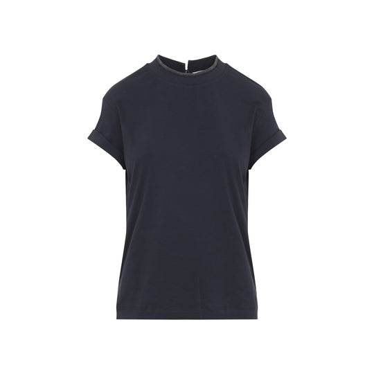 Dark Blue Cotton T-Shirt