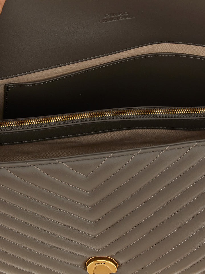 Pinko Big Lady Love Bag Puff Borse a Mano - Grigio | fbb077a04ba3e42e2874aa1aa0282f85f50317e6