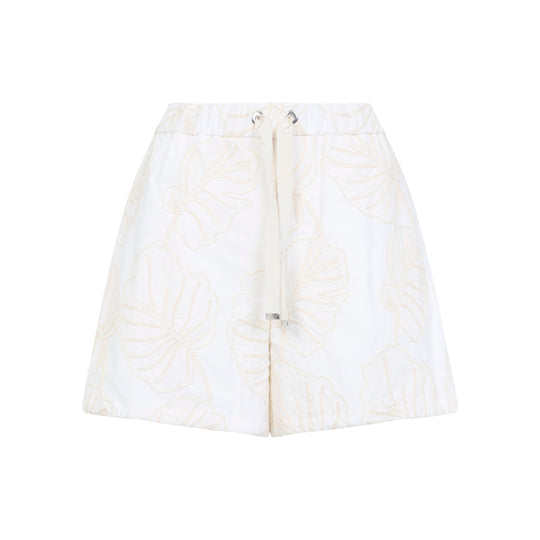 Light Beige Cotton Bermuda