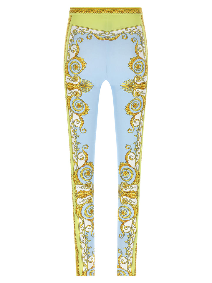 Versace Spring Barocco Leggings - Celeste | f8b4321c5fb23466bb6b08f71de21c57910015a3