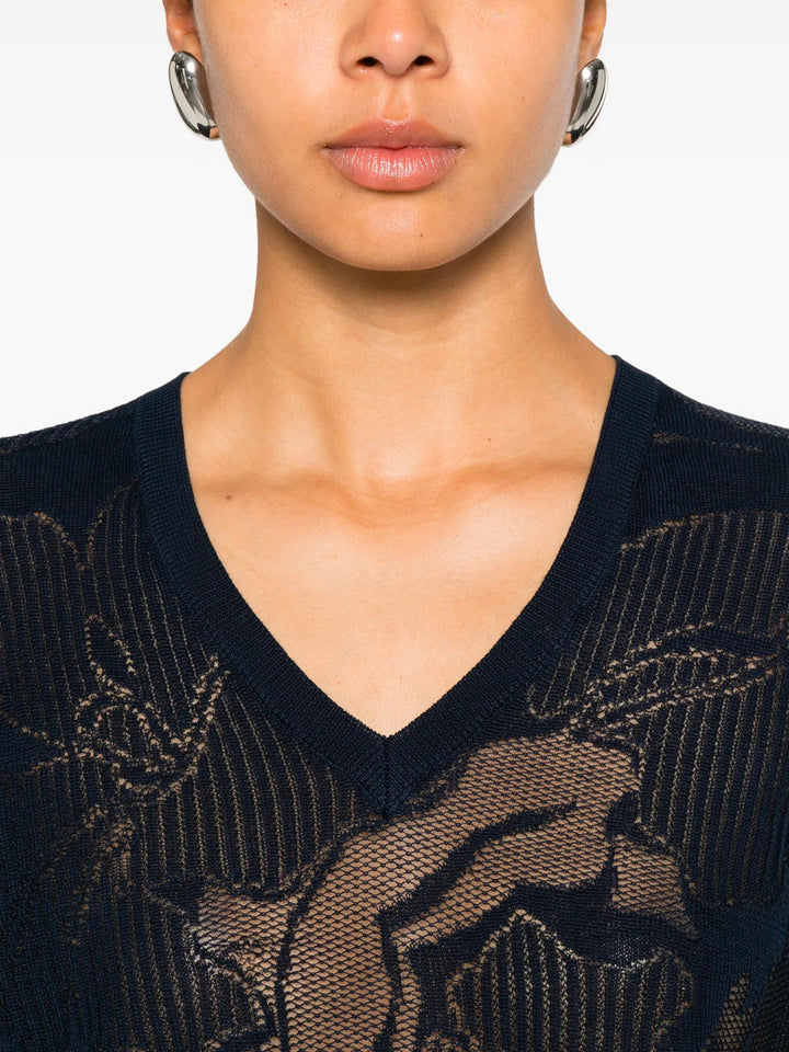 Dries Van Noten V neck - Blu | bc6df9df5ed3df5263b7b45459999dab66a77354