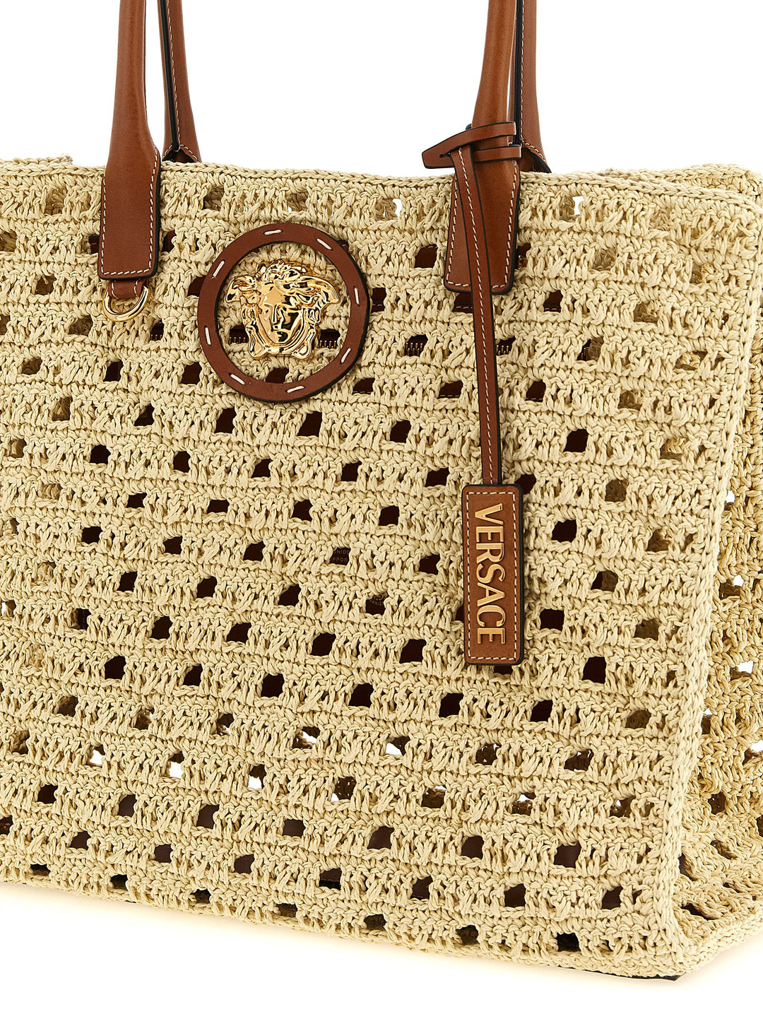 Versace La Medusa Tote - Beige | f75f751ef491d7d5cccf4ec5055cf64585ce7c7e