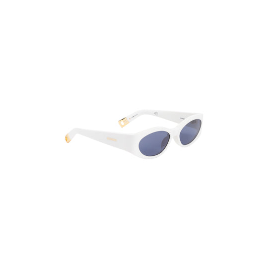 White Les Lunettes Ovalo Acetate Sunglasses