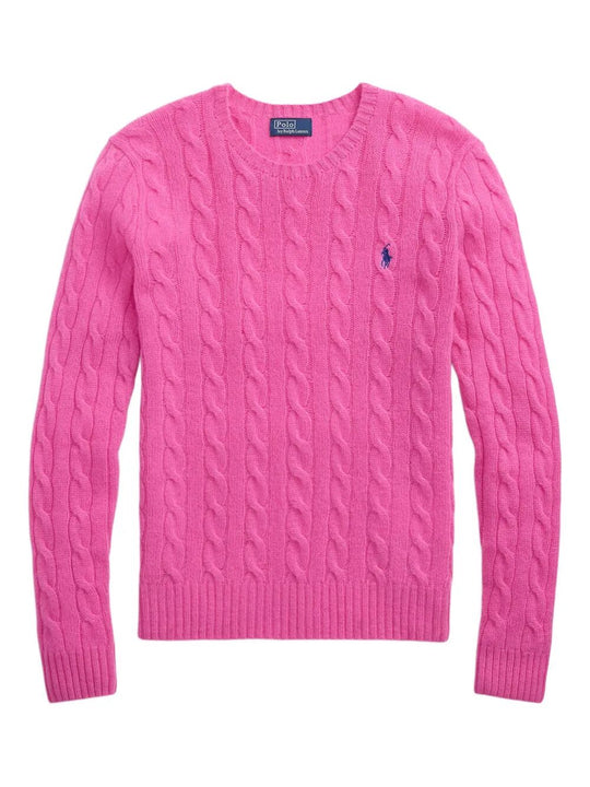 Pullover Girocollo In Lana E Cashmere A Trecce