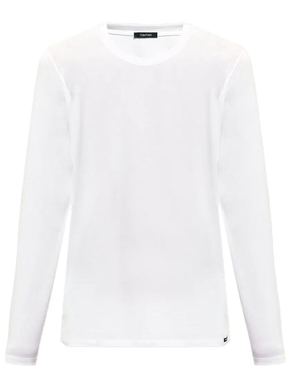 T-Shirt A Girocollo A Maniche Lunghe