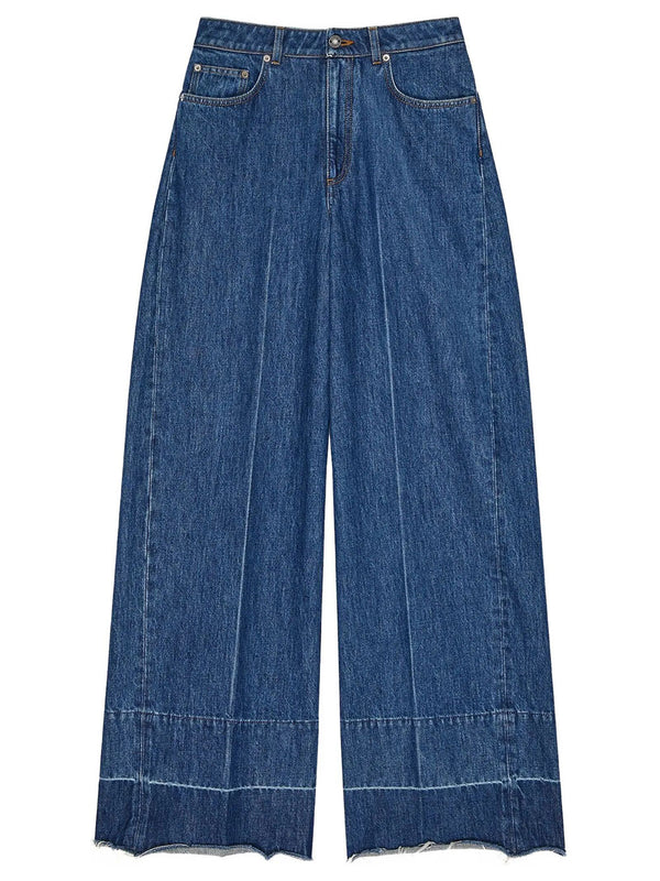 Jeans Cinco Bolsillos de Pierna Ancha