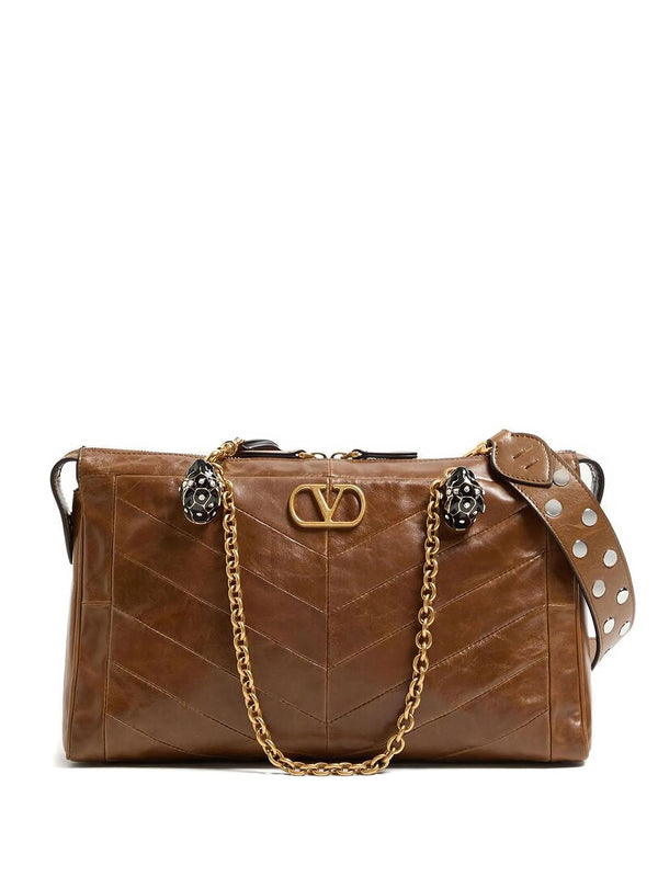 Borsa A Spalla Valentino Garavani Panthea In Nappa Motivo Chevron