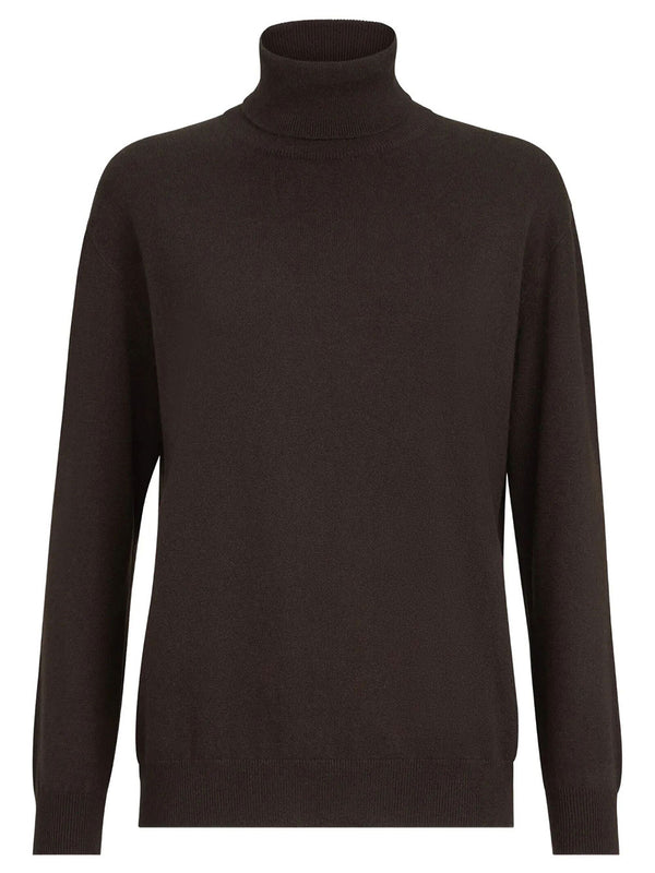 Maglia Collo Alto In Cashmere Con Monile