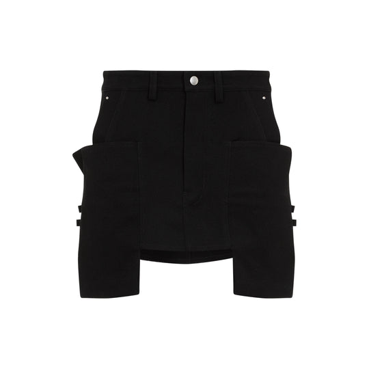 Black Stefan Wool Mini Skirt