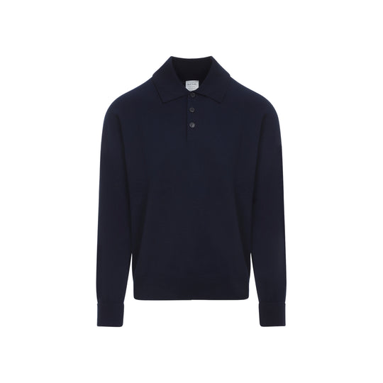 Navy Blue Ls Cashmere Polo