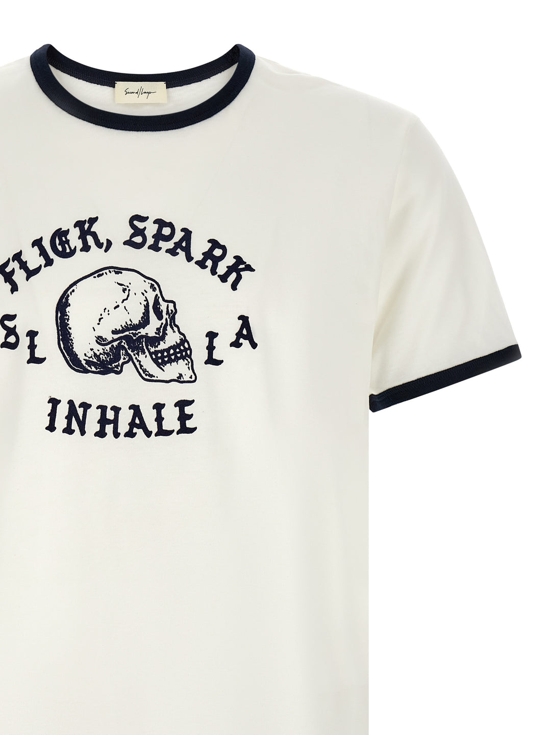 Second/Layer Flick, Spark, Inhale Ringer T shirt - Bianco/Nero | 1f590263c88a8c56d505a1a13ba2b676a919e8e4
