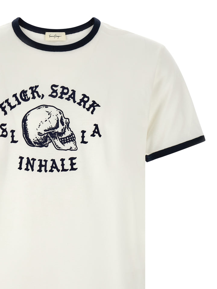 Second/Layer Flick, Spark, Inhale Ringer T shirt - Bianco/Nero | 1f590263c88a8c56d505a1a13ba2b676a919e8e4