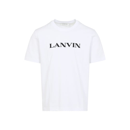 White Logo Cotton T-Shirt