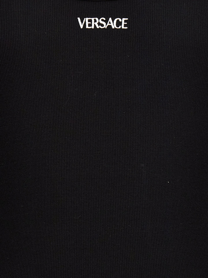 Versace Logo Embroidery Tank Top Top - Nero | 68d6c4f794edd68cacc4332f2eed3c584bf521e0