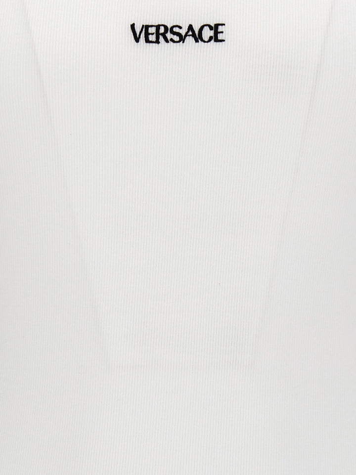 Versace Logo Embroidery Tank Top Top - Bianco | 46fc6d05a243516bf114a7652ef0df2f3f4472a6