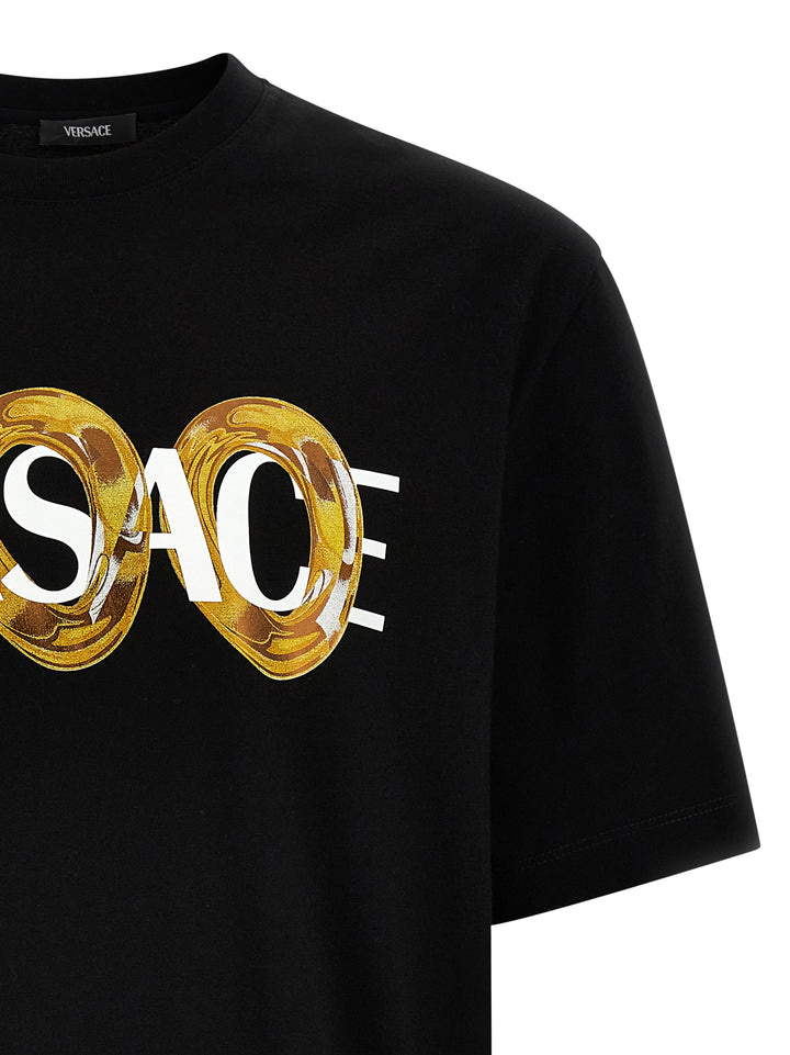 Versace Logo Print T shirt - Nero | 2d378556f8ac506c837f3847e93da7f5582a23c7