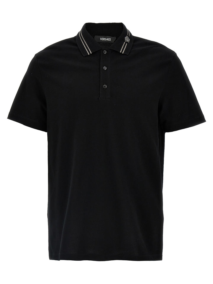 Versace Medusa Embroidery Polo - Nero | 4ffd22f51c9fbcc08b79b42eb9403c3346c900e9