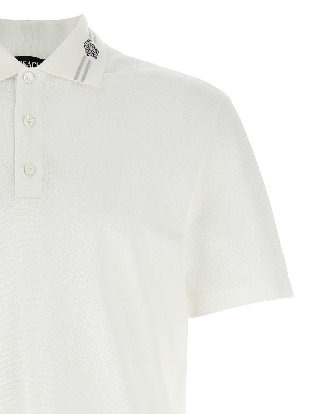 Versace Medusa Embroidery Polo - Bianco | 98290201d4f3aff89f7ec5ffbe0a523f6d7cb23a
