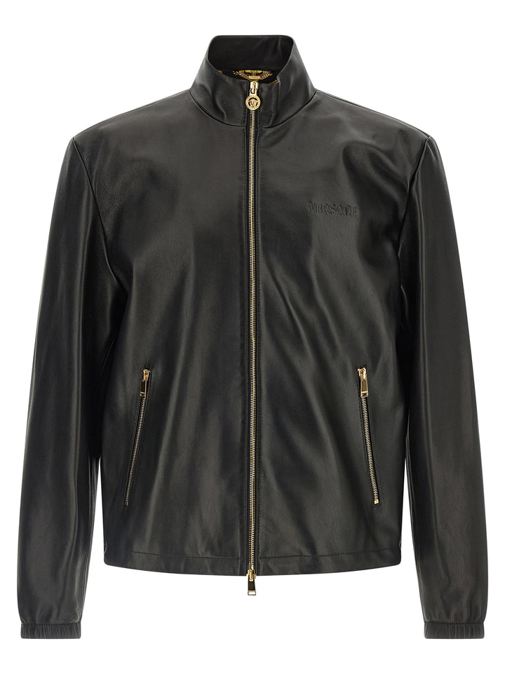 Versace Plongé Nappa Jacket Puffer Jackets - Nero | 5920cabdc8e6df3074b31ce4b273e7a4a3e3c926