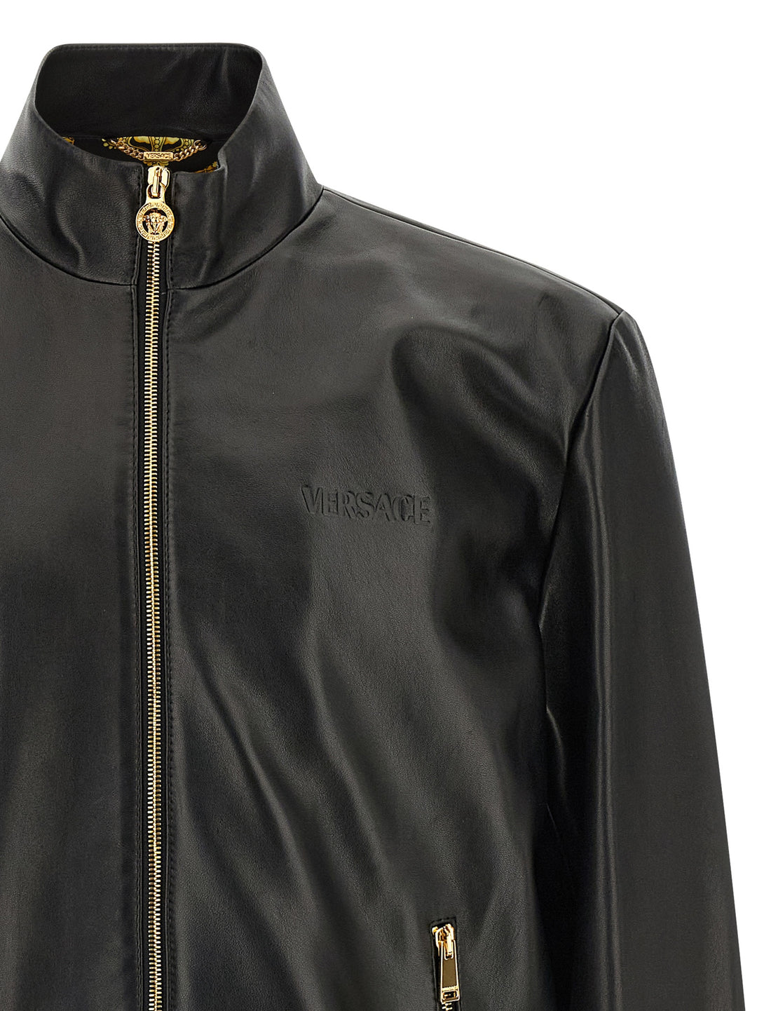 Versace Plongé Nappa Jacket Puffer Jackets - Nero | 305c2ae88cc21f6369e91cc0fb07c9a8deee04bf