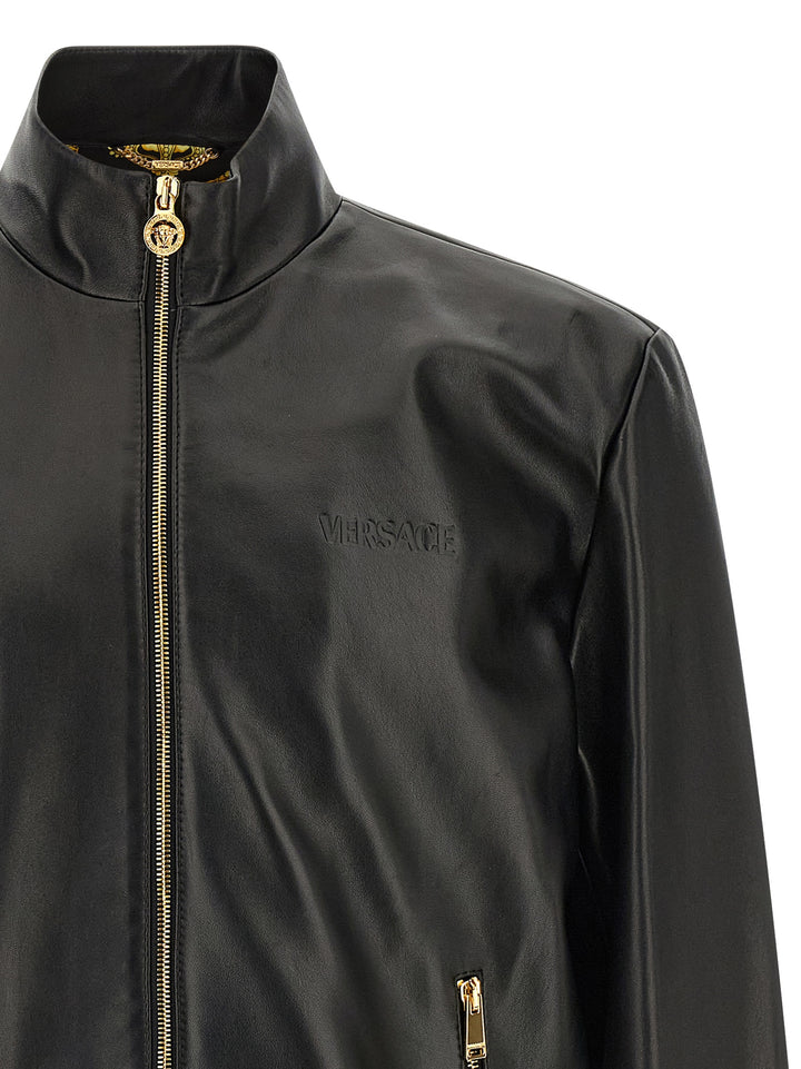Versace Plongé Nappa Jacket Puffer Jackets - Nero | 305c2ae88cc21f6369e91cc0fb07c9a8deee04bf