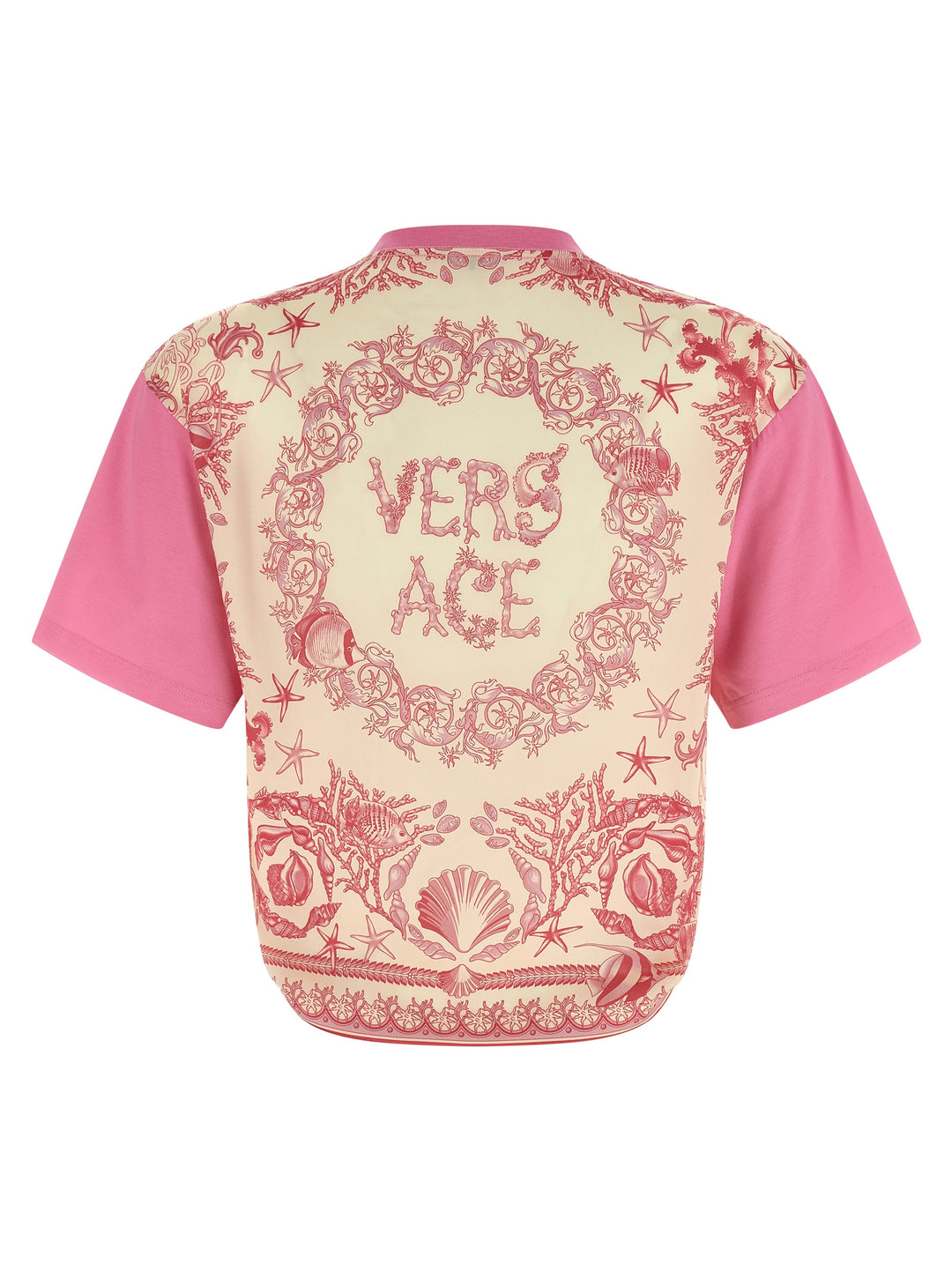 Versace Underwater Barocco T shirt - Rosa | b5f2686a4ce039fad9644c13c0abbbd9d7012c1d